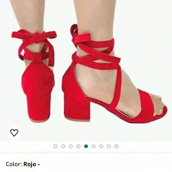 Trufox Red  wrap around sandal size 8M - Picture 5 of 10